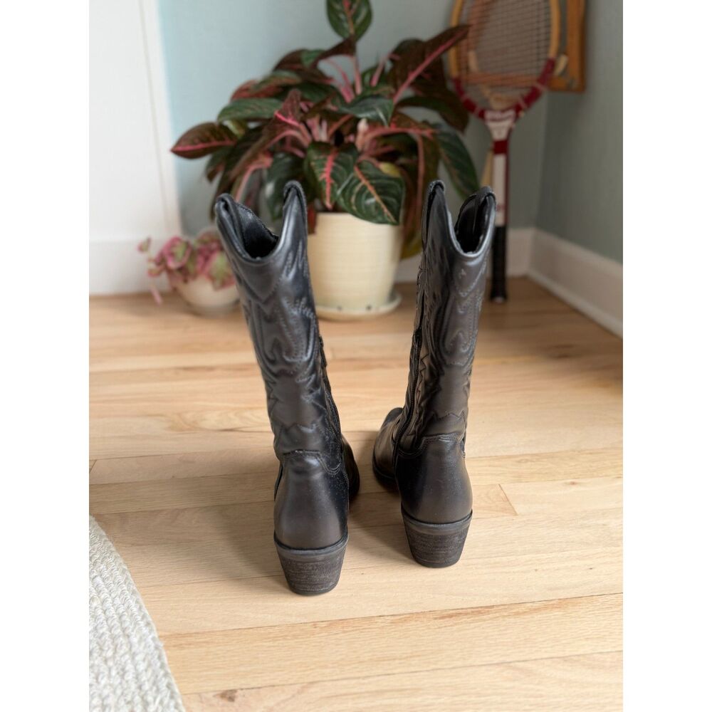 Steve Madden Black Western Cowboy Boots - 7